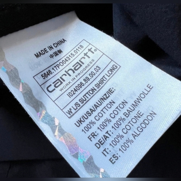 Carhartt WIP black shirt button down shirt/dress/tunic size XSmall w/pockets - Picture 6 of 8